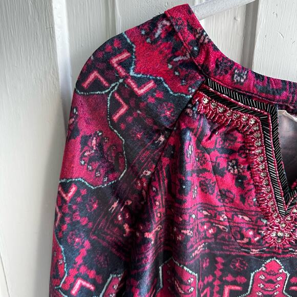 Soft Surroundings Ottoman Velvet Blouse Top - Picture 5 of 9